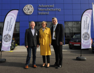 standing trio outside advanced manufacturing ireland